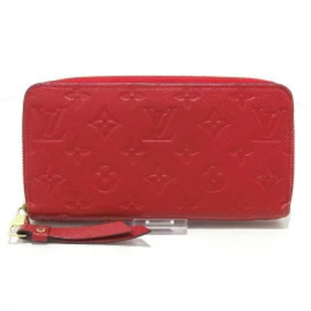 LOUIS VUITTON Zippy Wallet Long Cerise Red Leather